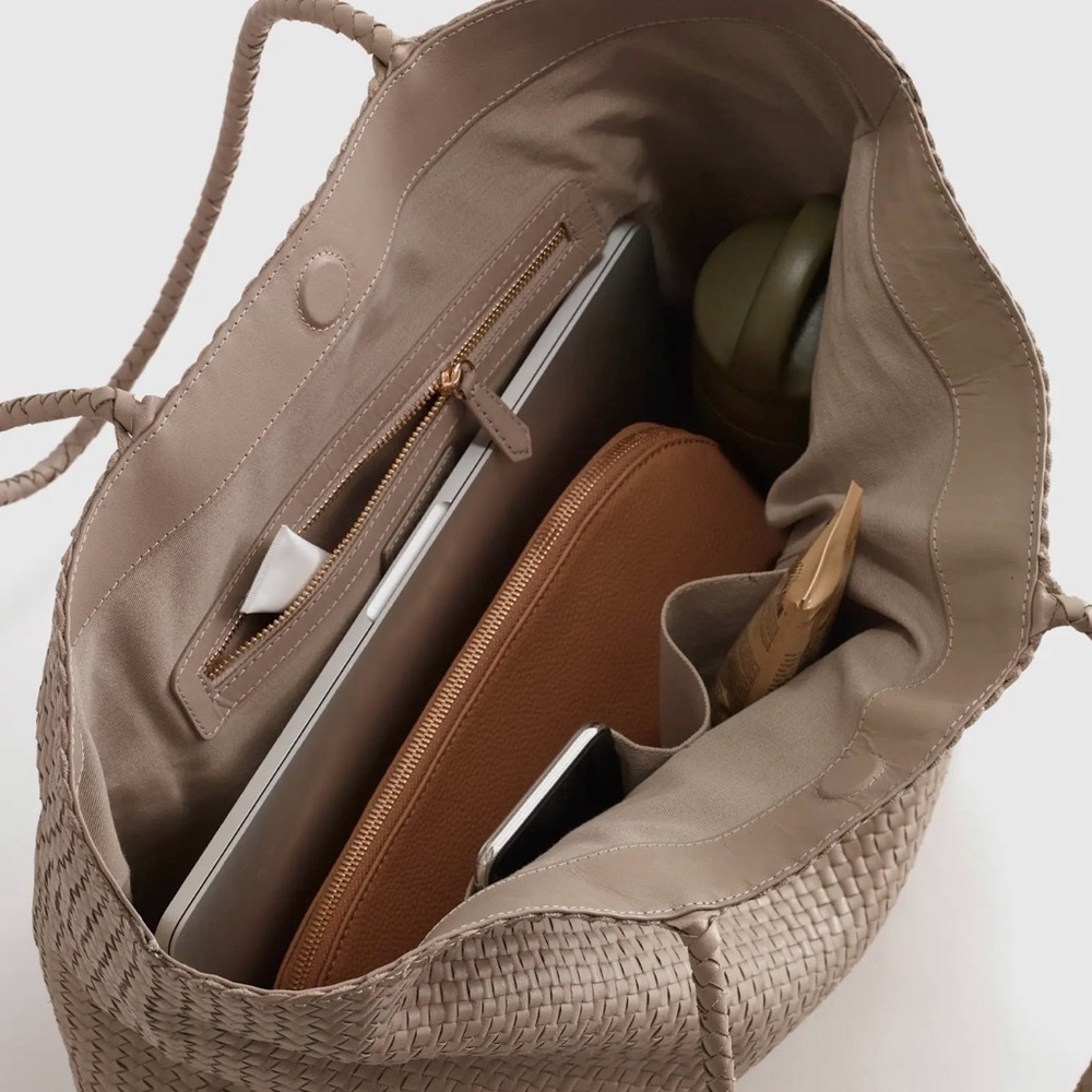 Quince Braided Tote in Taupe - Picture 6 of 11